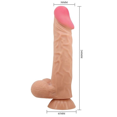 Dildo Realistico Vibrante con Base a Ventosa e Doppia Densità